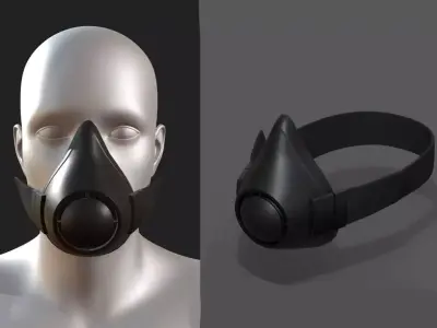 Gas mask isolated protection scifi fantasy futuristic  Low-poly 3D model