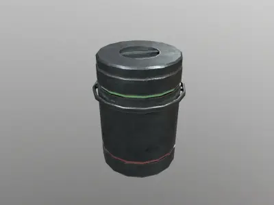 Sci-Fi Trash Can Low-poly 3D model
