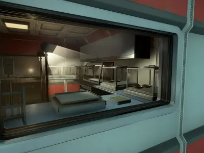 Modern Sci-Fi Modular Laboratory Low-poly 3D model