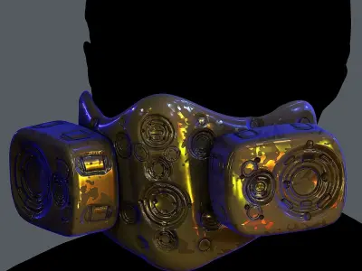 Gas mask helmet 3d model scifi Low-poly Low-poly 3D model Low-poly 3D model 73