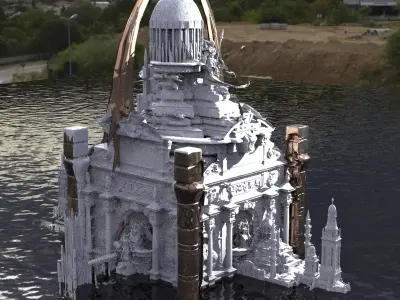 Emperors Baroque ancients stone temple  3D model