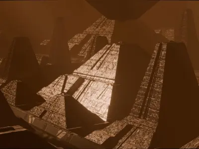 sci-fi city  Low-poly 3D model
