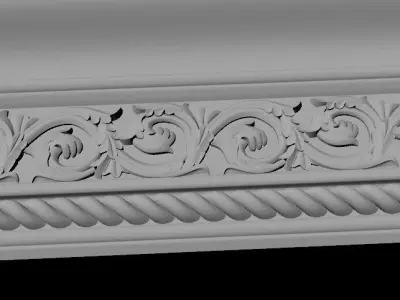 carved baguette 3D model 5