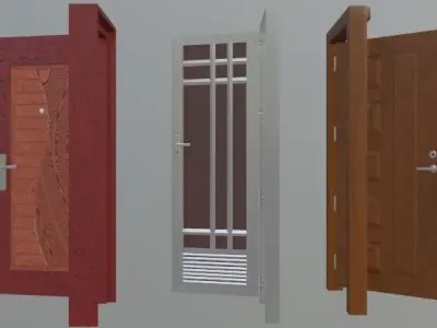 3-Different Door Free 3D model