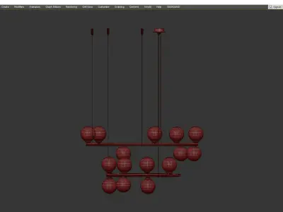 IMERENSE chandelier with balls hanging from it Low-poly 3D model