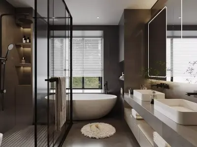 Modern Bathroom Low-poly 3D model