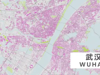 Wuhan City urban planning maquett  building Terrain 3D model