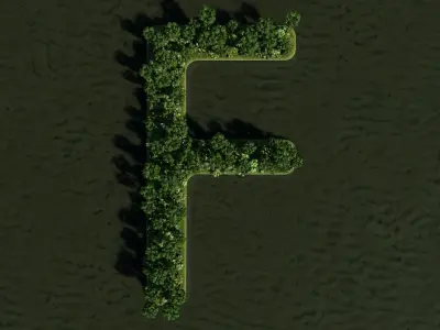 F Alphabet Island 3D model