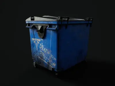 Dumpster trash can Low-poly 3D model purchase