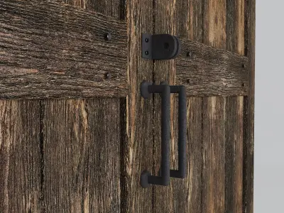 wooden sliding door 3D model