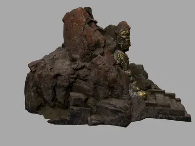 buda 4 rock Low-poly 3D model