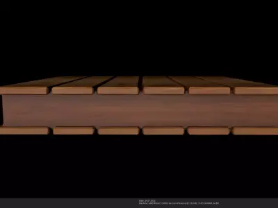 Stylized Wooden Floor Planks 3D Model - AI Low-poly 3D model