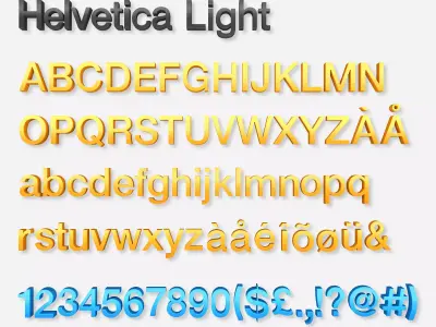 3D Alphabet Letters -  Helvetica Light Font  3D model