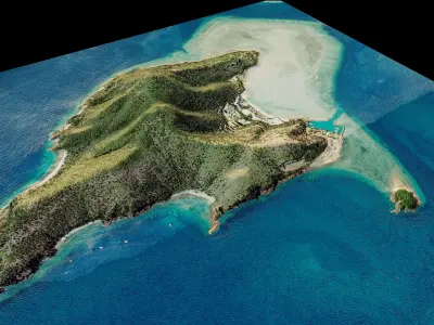 Hayman Island full 3d model terrain Low-poly 3D model