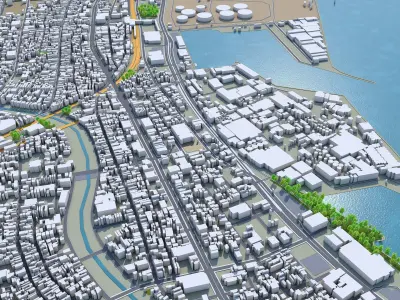 Shizuoka Japan 90km Low-poly 3D model