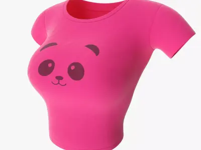 Stylized Womens Crop Top 3D model