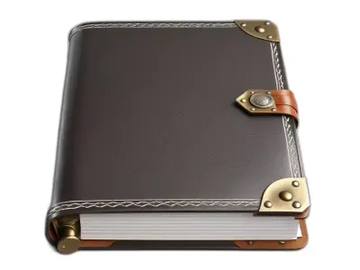 Ornate Leather Journal Book 3D Low-poly 3D model