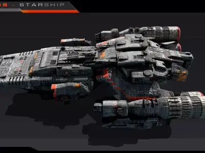 ARGOS - Starship  Low-poly 3D model