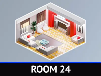Room 24 Low-poly 3D model