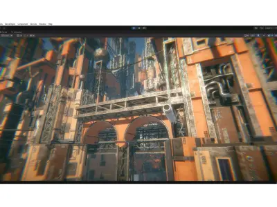 cyberpunk - Tall City Low-poly 3D model