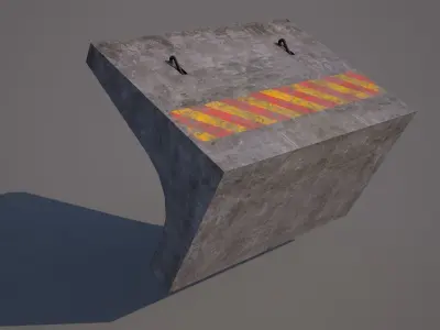 Concrete Block Barrier - Barricade 02 Low-poly 3D model