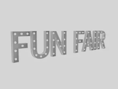 Funfair Sign With Bulb 3D model