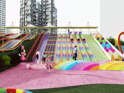 Amusement park Low-poly 3D model