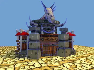 Stylized Orc Town - Town Hall Low-poly 3D model