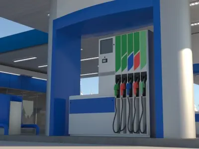 Gas station 3D model