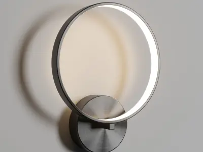 Claire - Circular Copper Wall Lamp black  gold Low-poly 3D model