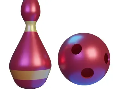 Bowling 3D Models Low-poly 3D model
