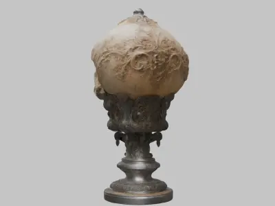 3D Skull on Pedestal - High-Quality Model for Art and Design Low-poly 3D model