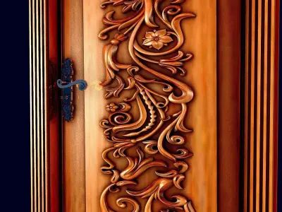 THE DOOR ornate wooden 3D model