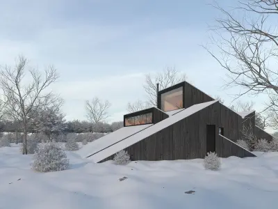 Winter Cabin House 3D model
