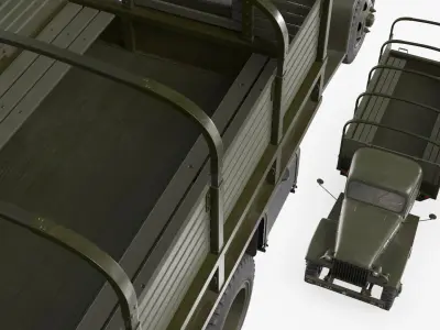  GMC CCKW-353 Military Truck with Open Cargo Frame Green Vintage 