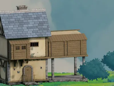 fantasy Stylized Medieval House b10 3D model