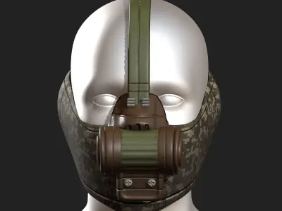 Gas mask respirator scifi military  Low-poly 3D model