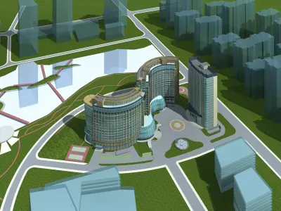 Hotel Building 3D model 116