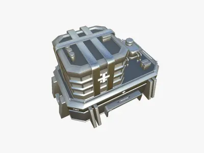 SciFi Hospital A08 Metallic - Sci Fi Exterior Design Low-poly 3D model