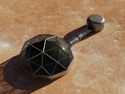 Martian - Moon base 3D model Low-poly 3D model