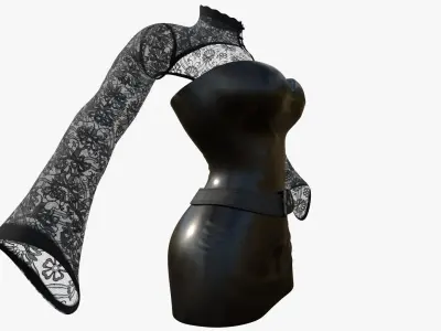 Gothic Dress Low-poly 3D model