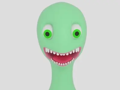 Character Alien Cartoon Low-poly 3D model