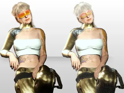 Sci-Fi Girl Character Lyra Solaris Futuristic Female Low-poly 3D model
