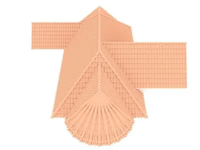 Realistic Roof Shingles 15 3D model