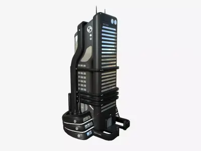 SciFi Building A07 Black - Sci Fi Exterior Design Low-poly 3D model