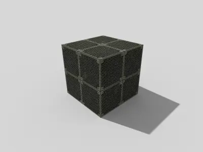 low poly metal crate Low-poly 3D model 4