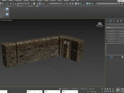Brick Wall Set Low-poly 3D model