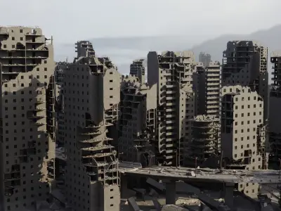 Post Apocalyptic Ruined City 3D model