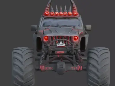 Possessed Demon Monster Truck 3D Model Low-poly 3D model