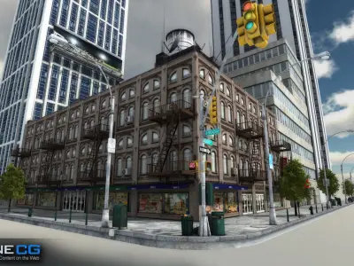 NYC Block 3 Unity Low-poly 3D model